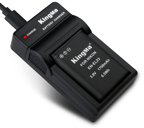 KingMa EN-EL23 battery & charger for Nikon D3100 D3200 Camera