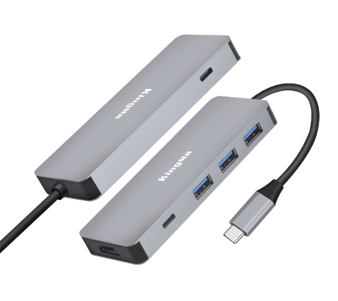 KingMa BMU016 6-in-1 USB C Hub Adapter with HDMI and PD Charging for Type-C Electronics Equipments 