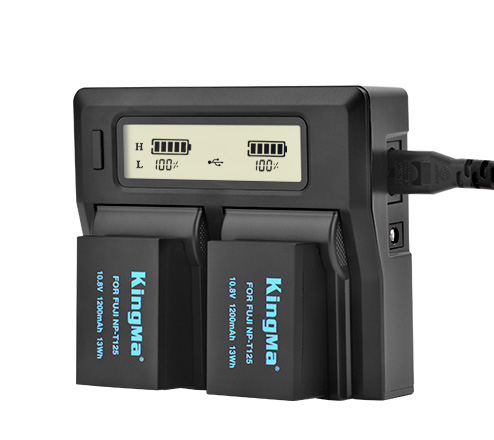 KingMa Dual LCD charger and battery kit for Fujifilm NP-T125