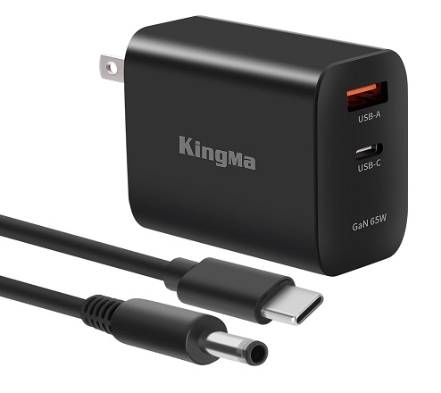 KingMa Portable 65W GaN PD Charger Fast Charging Dell 4.5*3.0mm Connect Cable for Dell Laptop