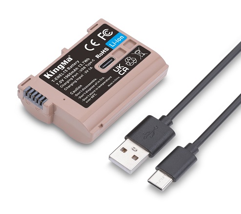 KingMa 1960mAh 7.0V replacement USB-C rechargeable li-ion battery pack for Nikon EN-EL15