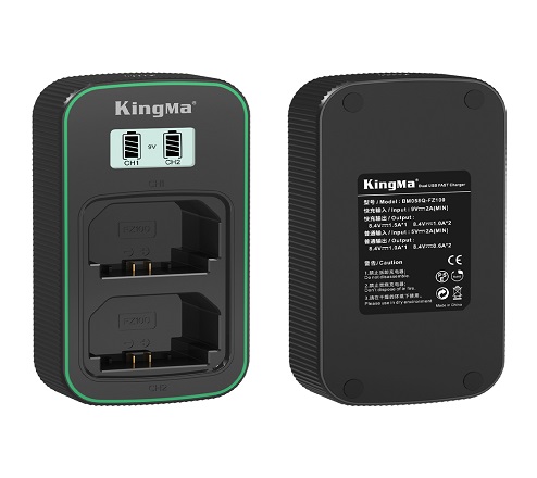 Kingma LCD Display 9V 2A PD3.0 USB-C Dual Fast Charger for Sony NP-FZ100 Battery